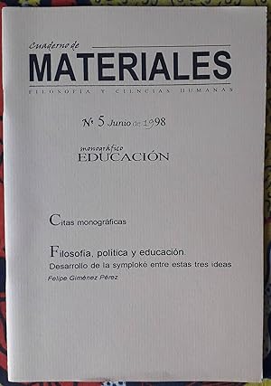 Cuaderno de materiales. Filosofía y Ciencias Humanas. nº 5. Educación