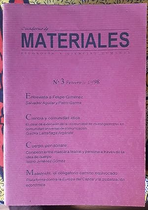 Cuaderno de materiales. Filosofía y Ciencias Humanas. nº 3