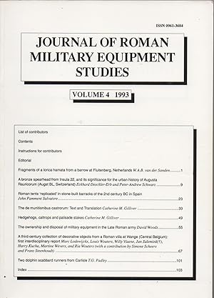 Seller image for Journal of Roman Military Equipment Studies, Volume 4 1993: Vol 4 (JRMES) for sale by J C ( Antiquarian) Books