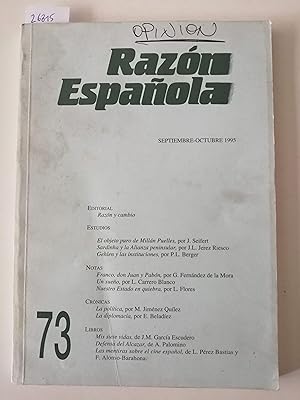 Razón Española [revista bimestral de pensamiento]. 73, septiembre-octubre 1995