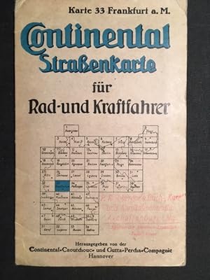 Continental - Straßenkarte für Rad- und Kraftfahrer - Karte 33 Frankfurt a. M., 54 x 42 cm mehrfa...