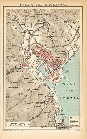 Antique Plan-LA SPEZIA-ITALY-Meyers-1895