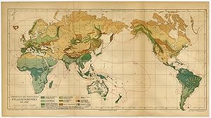 Antique Map-PLANT FAMILIES-WORLD MAP-Meyers-1885