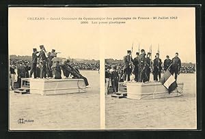 Ansichtskarte Orléans, Grand Concours de Gymnastique des patronages de France 1913 - Les poses pl...