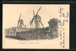 Ansichtskarte Saumur, Moulins à vent, Windmühlen