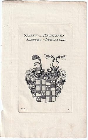 Imagen del vendedor de Grafen von Toerring-Jettenbach. Kupferstich-Wappen. a la venta por Antiquariat Dennis R. Plummer