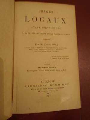 Usages locaux ayant force de loi dans le département de la Haute-Garonne