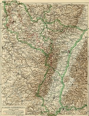 Antique Map-ALSACE LORRAINE-ELSASS-GERMANY-Meyers-1895