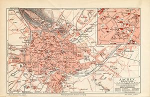 Antique Map-AACHEN-GERMANY-REGION-Meyers-1895