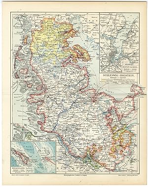 Antique Map-SCHLESWIG HOLSTEIN-GERMANY-Meyers-1895