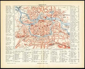Antique Map-BRESLAU-GERMANY-Meyers-1895