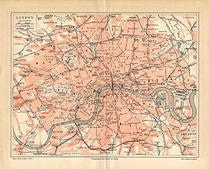 Antique Plan-LONDON-ENGLAND-GREAT BRITAIN-Meyers-1895
