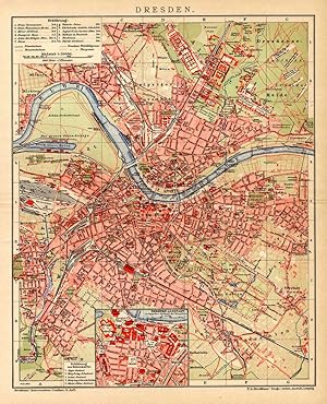Antique Map-DRESDEN-GERMANY-Brockhaus-1893