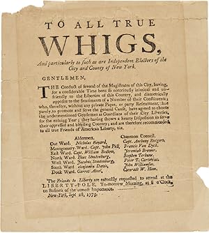 TO ALL TRUE WHIGS, AND PARTICULARLY TO SUCH AS ARE INDEPENDENT ELECTORS OF THE CITY AND COUNTY OF...
