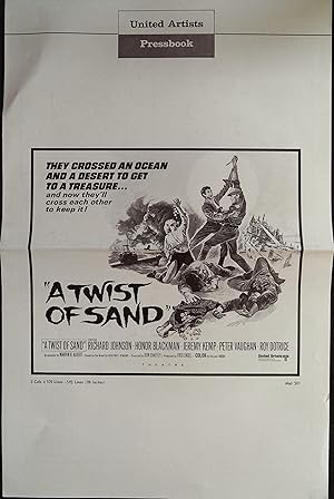 Image du vendeur pour A Twist of Sand Pressbook 1968 Richard Johnson, Honor Blackman mis en vente par AcornBooksNH