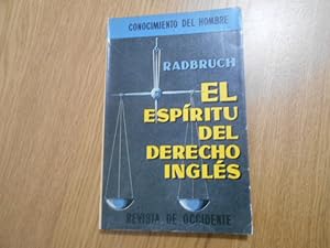 Immagine del venditore per El espritu del Derecho Ingls. Traduccin de Fernando Vela. venduto da Librera Camino Bulnes