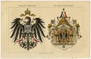 Antique Prints-GERMANY-IMPERIAL EAGLE-REICHSADLER-COAT OF ARMS-Meyers-1900