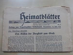 - Zum Schneeberger Heimatfest 1934. Den Gästen der Bergstadt zum Gruß. - in: Heimatblätter. Beila...