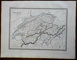 Switzerland Swiss Cantons Vaud Grisons Lucerne Bern Geneva 1850 Bellier map