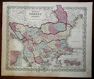 Ottoman Balkans Albania Serbia Bosnia Wallachia 1864 Johnson & Browning map