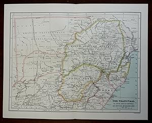 Boer Republics Orange Free State South African Republic 1887 Bartholomew map