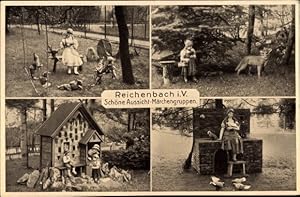 Image du vendeur pour Ansichtskarte / Postkarte Reichenbach Vogtland, Mrchengruppen, Aschenputtel, Hnsel u. Gretel, Rotkppchen, Schneewittchen mis en vente par akpool GmbH