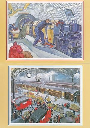 Imagen del vendedor de Euston Train Station Royal Mail Train Loading Malls 2x Postcard a la venta por Postcard Finder