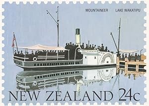 Mountaineer Lake Wakatipu Ship Steamer New Zealand Postcard
