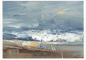 Seller image for Richard Barrett The Grey Sea Of Holkham Norfolk Painting Postcard for sale by Postcard Finder