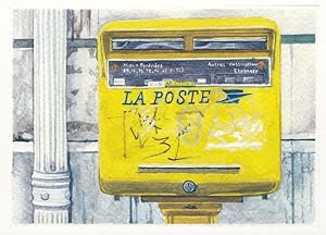 Seller image for Tony Noble La Poste French Pillar Post Box Award Painting Postcard for sale by Postcard Finder