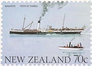 Wakatere Harbour Firth Of Thames Steamer New Zealand Ship Postcard
