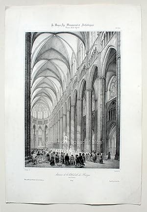 Seller image for Intrieur de la Cathdrale de Bourges (vers l'orient). for sale by Versandantiquariat Hsl