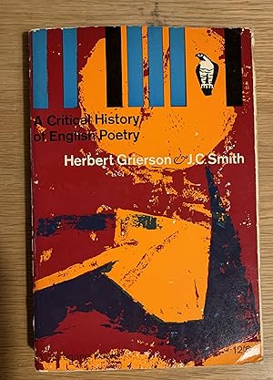 Seller image for A Critical History of English Poetry for sale by Robin's books
