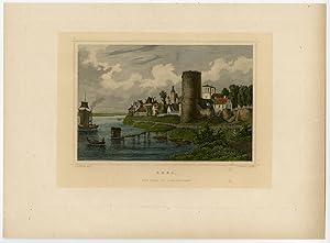 Antique Print-REES-RHINE-GERMANY-CITY WALL-Rohbock-Umbach-1842