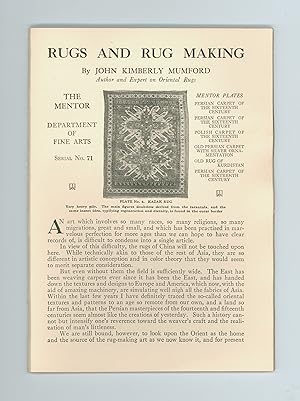 Seller image for Rugs and Rug Making by John Kimberly Mumford, 1914 The Mentor Department of Fine Arts Serial, Vol. 2, # 71, Six Double Page Color Plates plus Text. Disbound Article. for sale by Brothertown Books