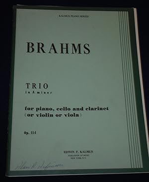 Immagine del venditore per BRAHMS Trio in A Minor for Piano, Cello and Clarinet (Or Violin or Viola), venduto da Pensees Bookshop