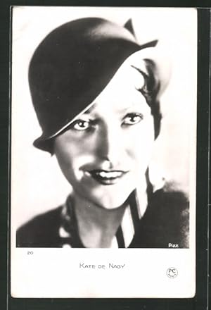 Ansichtskarte Schauspielerin Kate de Nagy mit einem Hut