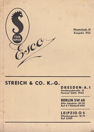 Musterbuch 10 (Ausgabe 1936): Kunstdruckpapiere und Kartons Streich & Co. K.-G., Dresden A1 / Ber...