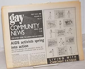 Seller image for GCN: Gay Community News; the weekly for lesbians and gay males; vol. 16, #43, May 21-27, 1989; AIDS Activists spring into action for sale by Bolerium Books Inc.