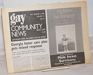 Immagine del venditore per GCN: Gay Community News; the weekly for lesbians and gay males; vol. 16, #44, May 28 - June 3, 1989; Georgia Foster Care Plan & Book Supplement venduto da Bolerium Books Inc.