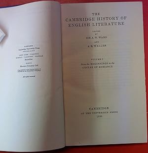 Bild des Verkufers fr The Cambridge History Of English Literature Volume I - From The Beginnings To The Cycles Of Romance zum Verkauf von biblion2