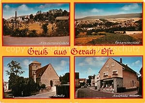 Postkarte Carte Postale 73672374 Gerach Oberfranken Kinderspielplatz Panorama Kirche Kaufhaus Hub...