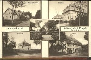 Postkarte Carte Postale 40469369 Reitzenhain Reitzenhain i. Erzgeb. Kurhaus Rathaus Ehrenmal unge...