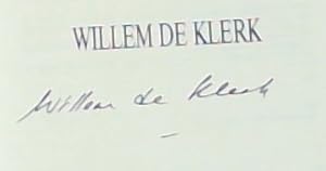 Immagine del venditore per F.W. de Klerk: The man in his time (Signed by the author Willem de Klerk) venduto da Chapter 1