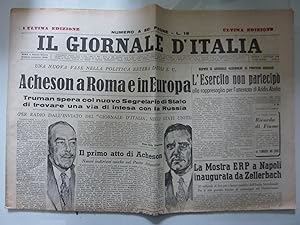 Seller image for IL GIORNALE D'ITALIA Ultima Edizione Domenica 9 Gennaio 1949 DEPONE IL GENERALE GARIBOLDI AL PROCESSO GRAZIANI. L'ESERCITO NON PARTCIPO' ALLA RASSPRESAGLIA PER L' ATTENTATO DI ADDIS ABEBA for sale by Historia, Regnum et Nobilia