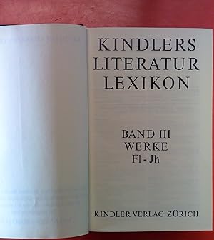 Bild des Verkufers fr Kindlers Literatur Lexikon - Band III: Werke Fl - Jh zum Verkauf von biblion2