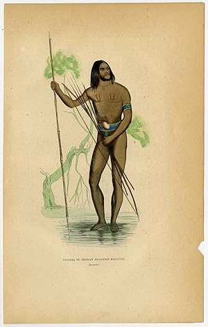 Antique Print-NEW GUINEA-BOW-ARROW-TOS SUDARSO ISLAND-PULAU DOLAK-Wahlen-1844