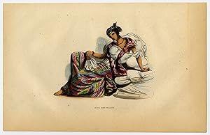 Antique Print-MULATTO-WOMAN-DRESS-COSTUME-NATIVE-Wahlen-1844
