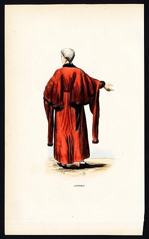 Antique Costume Print-ALDERMAN-MUNICIPAL COUNCIL-ENGLAND-Wahlen-1843