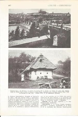 Seller image for LAMINA 22381: Puente de Carlos IV en Praga y casa de campo eslovaca for sale by EL BOLETIN
